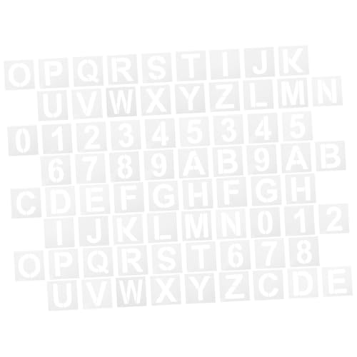 EPIGEIST 36 Stück Teiliges Schablonen mit Buchstaben Zahlen und Symbolen Große Hohle Malvorlagen für Holzmalerei Wiederverwendbar Vielseitig Einsetzbar für Bastelarbeiten und Dekoration von EPIGEIST