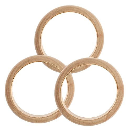 EPIGEIST 3Stücke DIY Holzringe Natürliche Holzringe für Schmuckherstellung und Bastelprojekte Unbemalt für DIY Dekorationen und Handwerksideen von EPIGEIST