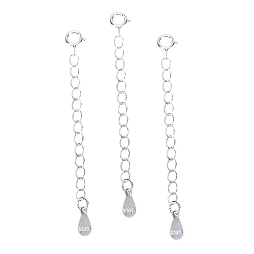 EPIGEIST 3Stücke Silber Verlängerungskette Teilig für Armbänder und Schmuck DIY Verstellbare Kette mit Herzförmigem Anhänger und Nickelfrei für Designs von EPIGEIST