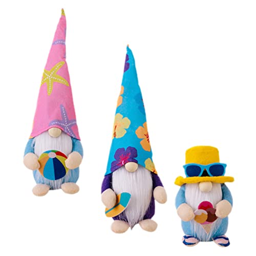 EPIGEIST 3stücke Teiliges Sommer GNOME Dekoration Lustige Rudolph Strandfigur Mit Surfbrett Strandball Und Eiscreme Für Tischdeko Und Kreative Sommerfestgestaltung von EPIGEIST