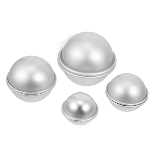 EPIGEIST 4 Paare Halbkugel Backform aus Aluminiumlegierung Stabile und Langlebige DIY Form für Badekugeln Handgemachte Seifen und Kuchenform Abgerundete Kanten Wiederverwendbar Teiliges von EPIGEIST