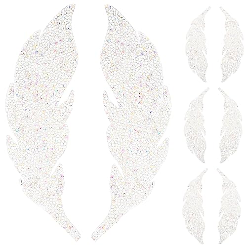 EPIGEIST 4 Paare Strass-Patches Hut-Patch bestickt Hutflecken Flicken nähen DIY Patch bunt aufkleber Aufnäher für Kleidung Multifunktionale Mantelflicken Strasssteine Weiß von EPIGEIST