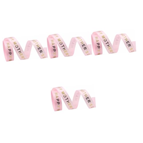 EPIGEIST 4 Rollen Festlicher Dekogürtel Mit Strassbesatz Verschiedene Bänder Blumenverpackungsbänder Dekorationen Band Mit Der Aufschrift „Happy Mother'S Day“ Kranz Set Rosa von EPIGEIST
