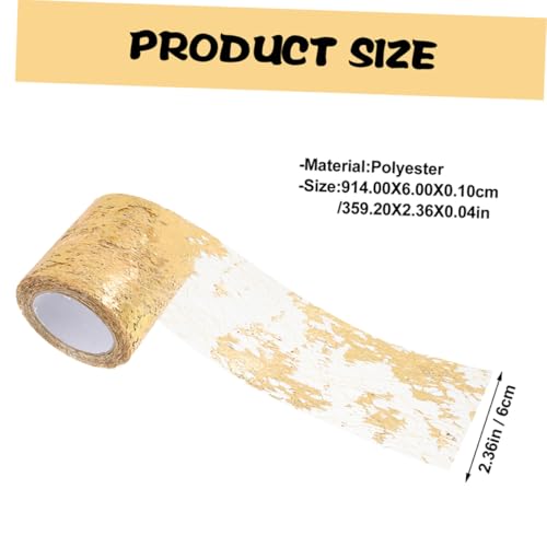 EPIGEIST 4 Rollen Goldener Glitzer tüllstoff Feines Netzgaze Band zum Basteln Dekorieren Geschenkverpackung Hochzeits Partydeko Leichtes Transparentes Mesh für DIY Kunsthandwerk von EPIGEIST