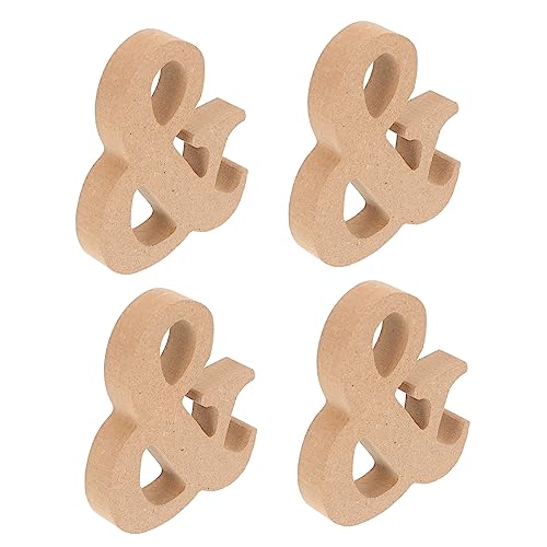 EPIGEIST 4 Stück Buchstabenverzierungen Handwerk Hochzeit Work Desk Decor Form bewaldet Tischdekorationen für Partys Tischdekoration für Partys Teeparty-Dekorationen Couchtischdekor Holz von EPIGEIST