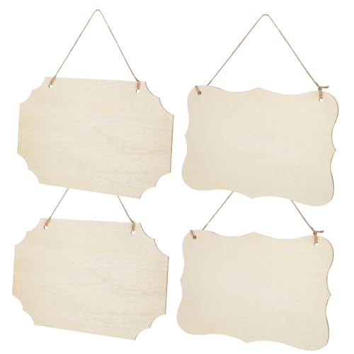 EPIGEIST 4 Stück Holzschild zum Beschriften Unglackierte Holzplatten mit Aufhängung Dekorative Türschilder für DIY Bastelprojekte Kreative Gestaltung für Heim und Geschäft von EPIGEIST