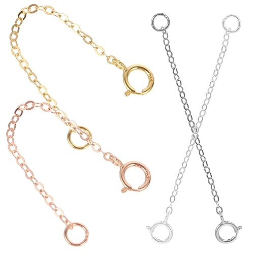 EPIGEIST 4 Stück Kettenverlängerungsset Silber Teiliges Armband und Halskettenverlängerungsset Einfach zu Verwenden für Schmuckherstellung und DIY Projekte Langlebig und Tragbar von EPIGEIST