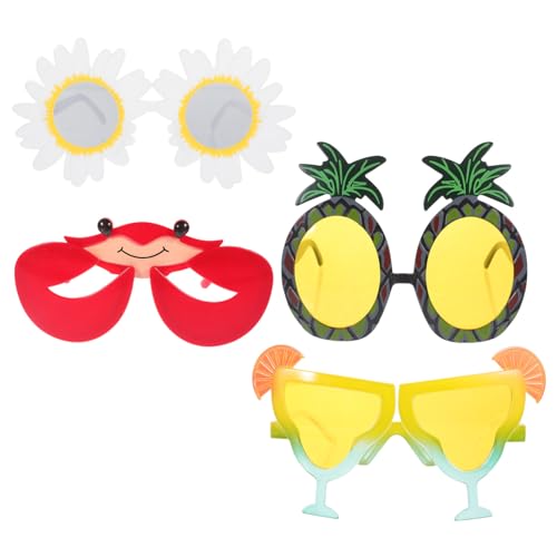 EPIGEIST 4stücke Hawaiian Party Sonnenbrille Lustige Dekorative Brillen Für Strand Und Themenfeiern Langlebig Aus Leicht Und Praktisch Für Kostümpartys Und Fotorequisiten von EPIGEIST