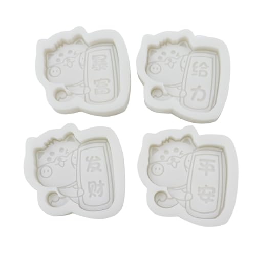 EPIGEIST 4 Stück Silikonform Teilig Hundedesign Shiba Inu DIY Backform Langlebig Kompakt für Kuchen Pudding Epoxidharz Kunsthandwerk von EPIGEIST