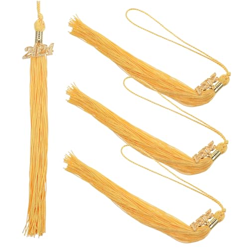 EPIGEIST 4 Stück Teiliges Abschlussmützen Quasten aus Langlebigem und Dekorative Graduation Hut Accessoires für Fotografie und Abschlussfeier Goldfarbene Abschlussfeier Dekoration von EPIGEIST