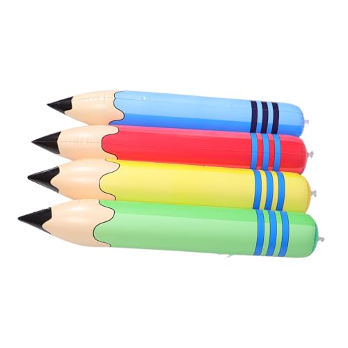 EPIGEIST 4 Stück Teiliges Aufblasbare Buntstift-spielzeuge Riesige PVC Bleistift-attrappen in Rot Orange Grün Blau Kreative Dekoration für Schule Abschlussfeier Klassenzimmer und von EPIGEIST