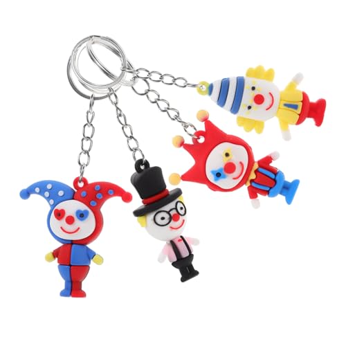 EPIGEIST 4 Stück Teiliges Clown Schlüsselanhänger Leichte und Strapazierfähige Schlüsselringe Vielseitig als Rucksack Taschenanhänger Farbenfrohes Design als Partytüten deko und Modischer von EPIGEIST