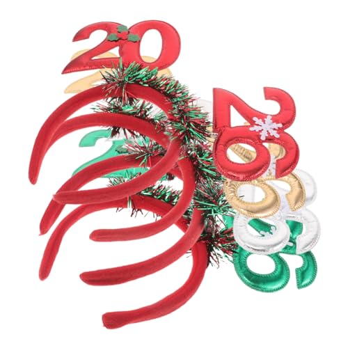 EPIGEIST 4 Stück Teiliges Glitzer-stirnband Bunte Schneeflocken Beeren Haarreifen Festliche Neujahrs-accessoires für Silvesterparty Bequem und Strahlend für Familien Firmenfeiern von EPIGEIST