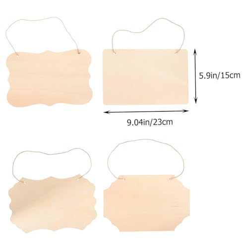 EPIGEIST 4 Stück Teiliges Holzschild Basteln Blanko Hängende Holztafeln mit Glatter Oberfläche DIY Dekoration für Haustür Party und Kreative Holzkunst von EPIGEIST