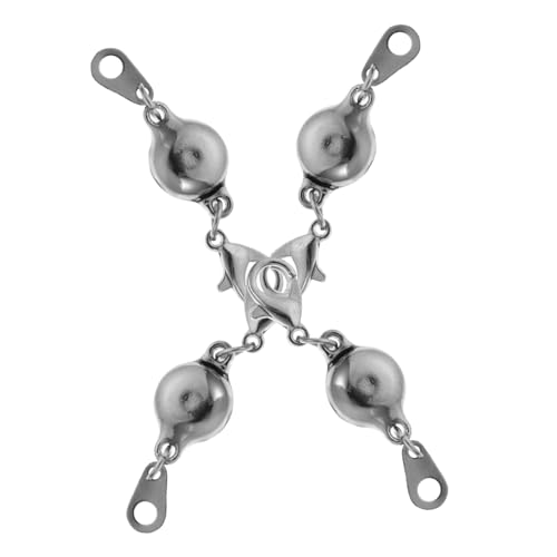 EPIGEIST 4 Stück Teiliges Magnetische Schmuckverschluss adapter aus Legierung Einfache Verbindung für Halsketten und Armbänder Glänzend Silberfarben für DIY Schmuckherstellung und von EPIGEIST