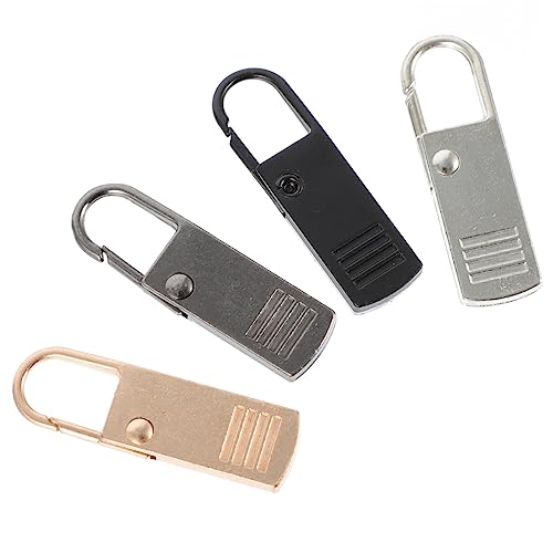 EPIGEIST 4 Stück Teiliges Metall Reißverschluss Ersatzset Abnehmbare Zipper Pull Tabs Langlebige Zipper Köpfe Silber Schwarz Gold Gunmetal Geeignet für Taschen Rucksäcke Koffer Einfache von EPIGEIST