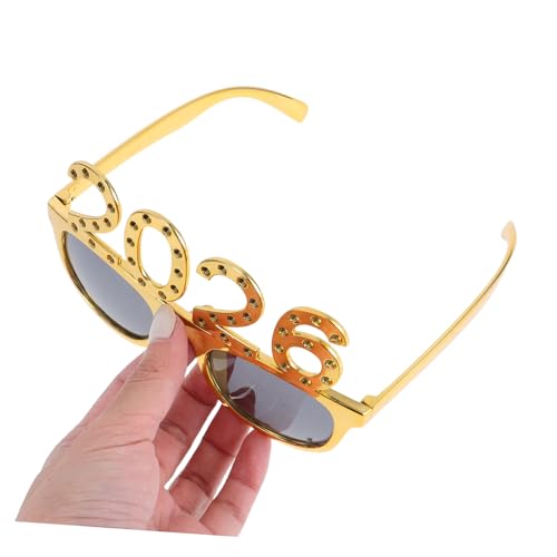 EPIGEIST 4 Stück Teiliges Silvester Partybrillen Leichte Komfortable Neujahrsfoto Requisiten in Gold Silber Blau und Schwarz Auffällige Zahlenbrillen für Feierlichkeiten und Festliche von EPIGEIST