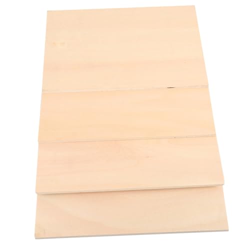 EPIGEIST 4 Stück Unbehandelte Holzplatten Natürliche Holzscheiben zum Basteln DIY Gravur Blanko Holzlatten für Malen Zeichnen Naturmaterialien Holzplättchen Bastelbedarf von EPIGEIST