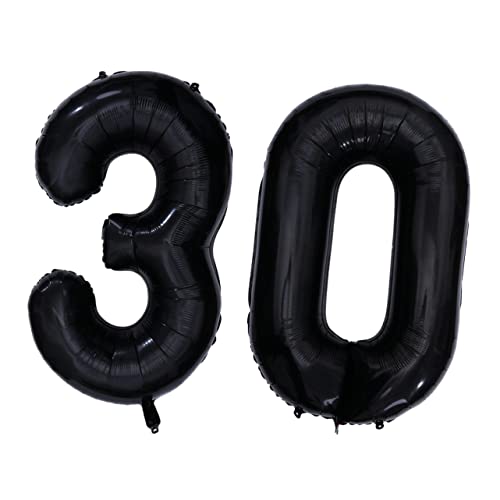 EPIGEIST 40 30 Jubiläumsballons Dekorationen Abschlussball Partyballons luftballons Nummernballons schwarz Zahlenballons Folienballons von EPIGEIST