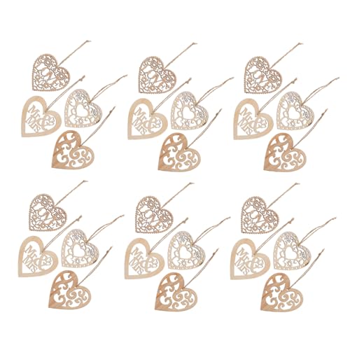 EPIGEIST 40 Stück Anhänger Aus Holz Herz Holzausschnitt Diy Liefert Holzscheiben Für Diy Leere Holzscheiben Diy -anhänger Herz Holzspäne Holzscheibe in Herzform Hölzern Brown von EPIGEIST