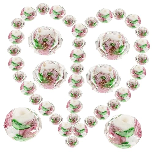 EPIGEIST 40 Stück Diy Perlen mit Buntem Blumenmuster für Armbänder und Ohrringe Handgemachte Bastelperlen für Schmuckherstellung für Persönliche von EPIGEIST