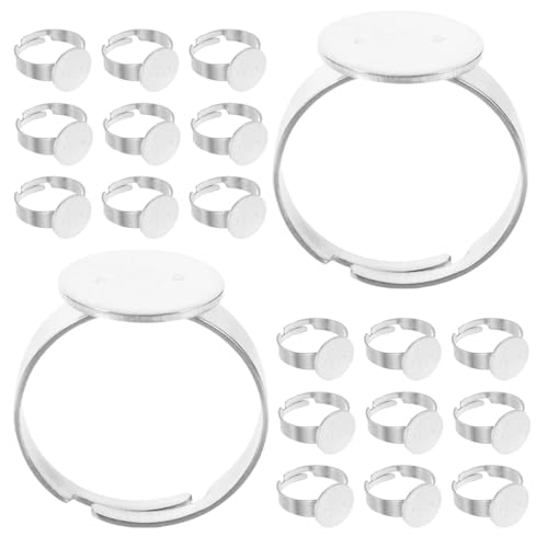 EPIGEIST 40 Stück Edelstahl Ringe Blank Verstellbar Runde Flache Lünette Tabletts Schmuck Rohlinge DIY Basteln Unisex für Cabochon Fassungen EPIGEIST 40 Stück Edelstahl Ringe Blank Verstellbar Runde Flache Lünette Tabletts Schmuck Rohlinge DIY Basteln Unisex für Cabochon Fassungen von EPIGEIST