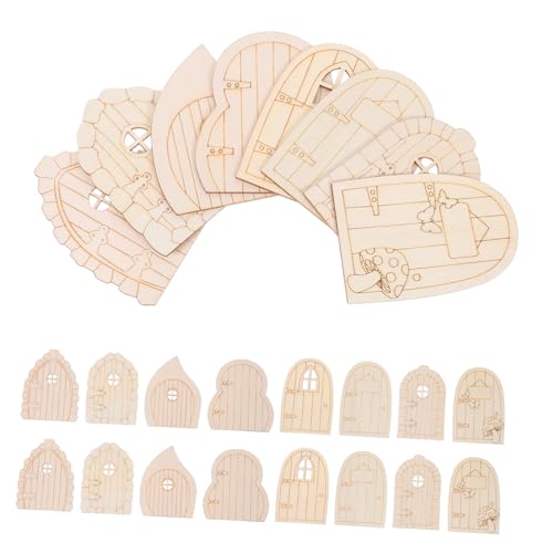 EPIGEIST 40 Stück Unlackierte Holz Feentüren Miniatur Gartentüren DIY Basteln für Wand Baumdekoration Party Weihnachten Zubehör von EPIGEIST