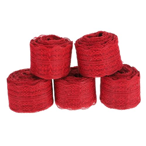 EPIGEIST 5 Rollen 45 cm Spitze ribbon schienbeinschoner tape Geschenkschleife geschenksband Perlenvorhänge für Türen Lametta-Fransenbesatz Bowknot-Zubehör Valentinsband Polyestergarn von EPIGEIST