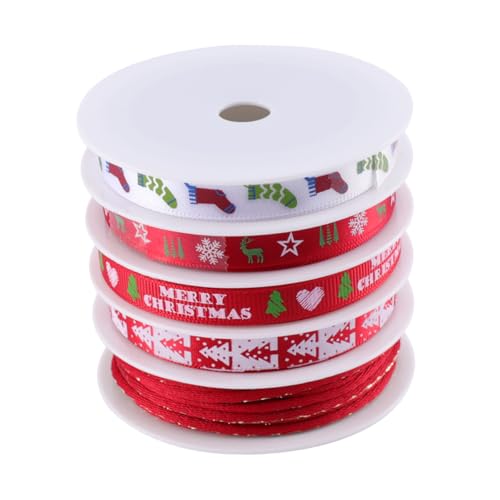 EPIGEIST 5 Rollen Weihnachtsband Rot Breit Bedrucktes Geschenkband für Geschenkverpackung DIY Basteln Festliche Dekoration für Weihnachten und Party EPIGEIST 5 Rollen Weihnachtsband Rot Breit Bedrucktes Geschenkband für Geschenkverpackung DIY Basteln Festliche Dekoration für Weihnachten und Party von EPIGEIST