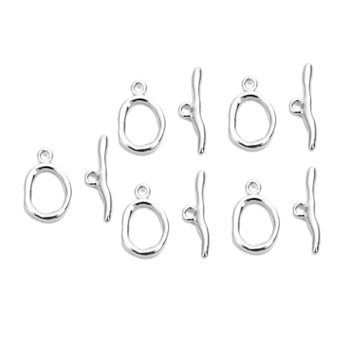 EPIGEIST 5 Satz Ot Schmuckverschlüsse in Silber Metallverbinder mit Kupferplattierung Unregelmäßige Form Langlebige DIY Ketten Armbandverbinder für Schmuckherstellung von EPIGEIST