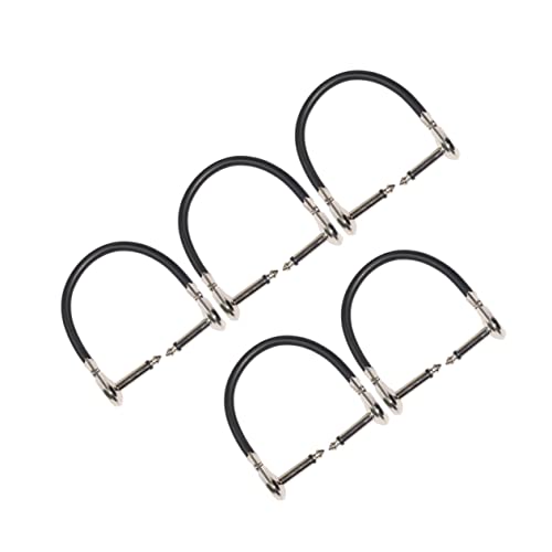 EPIGEIST 5 Stück Männchen zu Männchen Patchkabel Rechtwinkliges Gitarrenkabel für Effektpedale Schwarz für Pedalboards und Audioübertragung von EPIGEIST
