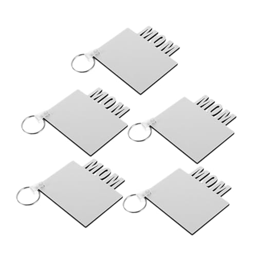 EPIGEIST 5 Stück Schlüsselanhänger aus Holz schlüsselanhänger personalisiert schlusselanhager personalisierte schlüsselanhänger personalisieren Schlüssel liefert Schlüsselzubehör MDF Silver von EPIGEIST