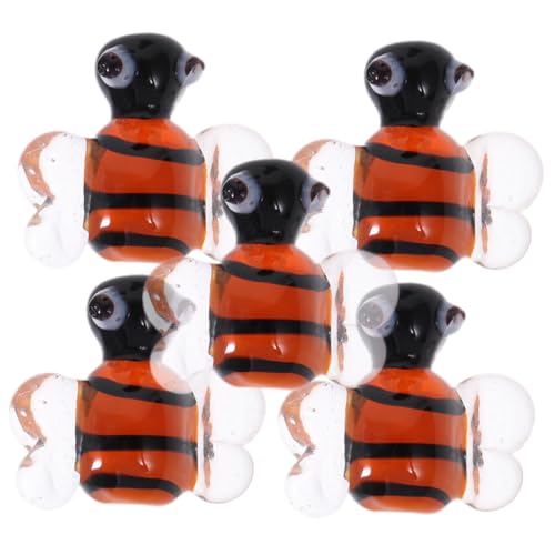 EPIGEIST 5 Stück Teiliges Glas Bienen Charms Anhänger für Schmuckherstellung Bienenförmige DIY Armband und Halsketten Zubehör für Bienenliebhaber und Kreative Bastelprojekte von EPIGEIST