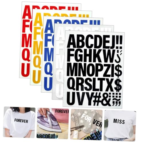 EPIGEIST 5 Stück Teiliges Große Bügelbuchstaben für Textilien Vielseitige Aufbügelflicken mit Flexiblen Kanten zum Aufnähen und Aufbügeln für Kleidung Jeans Taschen DIY Verzierung von EPIGEIST