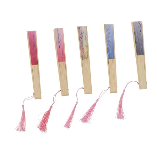EPIGEIST 5 Stück Teiliges Japanischer Faltfächer Fächer im Vintage Stil für Hochzeiten Partys Dekoration Robuste Handfächer mit Blumenmustern Zufälliger Stil von EPIGEIST