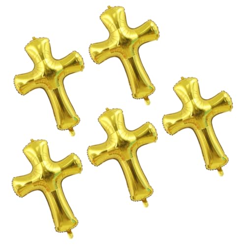 EPIGEIST 5 Stück Teiliges Kreuz Folienballon Gold Langlebig Robust für Taufe Babyparty Dekoration Festliche Partyfolie mit Auffälligem Kreuzmotiv Foto Requisite für Unvergessliche EPIGEIST 5 Stück Teiliges Kreuz Folienballon Gold Langlebig Robust für Taufe Babyparty Dekoration Festliche Partyfolie mit Auffälligem Kreuzmotiv Foto Requisite für Unvergessliche von EPIGEIST