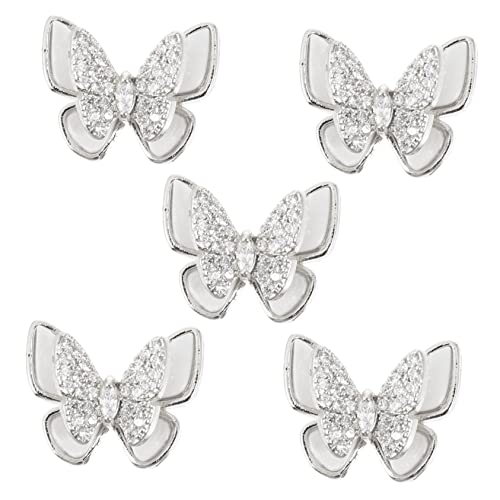 EPIGEIST 5 Stück Teiliges Nail Art Studs mit Silberfarbenem Schmetterlingsdesign DIY Maniküre Schmuck Feine Verarbeitung Einfache Anwendung für Party Bühne und Kreative Nagelgestaltung EPIGEIST 5 Stück Teiliges Nail Art Studs mit Silberfarbenem Schmetterlingsdesign DIY Maniküre Schmuck Feine Verarbeitung Einfache Anwendung für Party Bühne und Kreative Nagelgestaltung von EPIGEIST