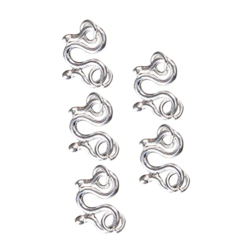 EPIGEIST 5 Stück Teiliges S Haken Verschluss aus Sterling Silber Schmuckverschluss für DIY Armband und Halskette Langlebiger Rostfreier Kettenverschluss für Schmuckherstellung von EPIGEIST
