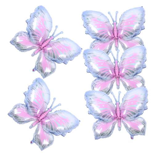 EPIGEIST 5 Stück Teiliges Schmetterlings Luftballons aus Aluminiumfolie für Geburtstagsfeiern Hochzeiten und Babypartys Dekorative Fotorequisiten Eis Design von EPIGEIST