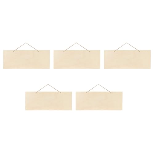 EPIGEIST 5 Stück Teiliges Set Unbeschrifteten Hängenden Holzschildern Praktische Holztafeln zum Bemalen für DIY Dekorationen und Handwerksprojekte von EPIGEIST
