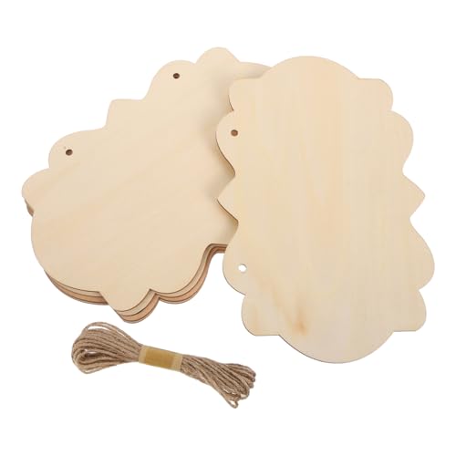 EPIGEIST 5 Stück Unbehandelte Holzschilder mit Hanfschnur Große Blanko Holztafeln für DIY Bastelprojekte Wand Türdeko im Rustikalen Stil von EPIGEIST