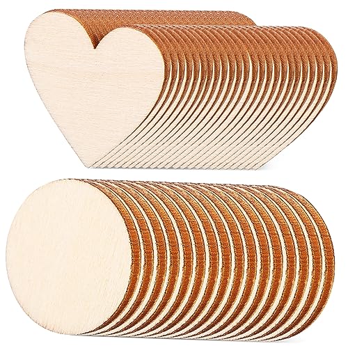 EPIGEIST 50 Stck Unvollendete Holzscheiben für DIY Bastelprojekte Runde und Herzförmige Holzstücke zum Bemalen und Naturholz für Kreative Dekorationen EPIGEIST 50 Stck Unvollendete Holzscheiben für DIY Bastelprojekte Runde und Herzförmige Holzstücke zum Bemalen und Naturholz für Kreative Dekorationen von EPIGEIST