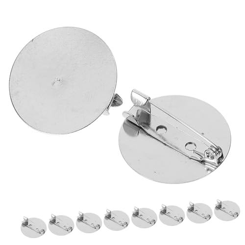 EPIGEIST 50 Stück Broschennadeln Basteln Runde Brooch Making Trays Stabilem Material DIY Broschen Zubehör für Schmuckgestaltung Sichere und Langlebige Anstecknadeln Basis von EPIGEIST