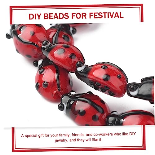 EPIGEIST 50 Stück Große Rote Glasperlen Ladybug DIY Schmuckperlen Auffädeln für Armbänder Halsketten Festival Bastelperlen Dekoration Handarbeit von EPIGEIST