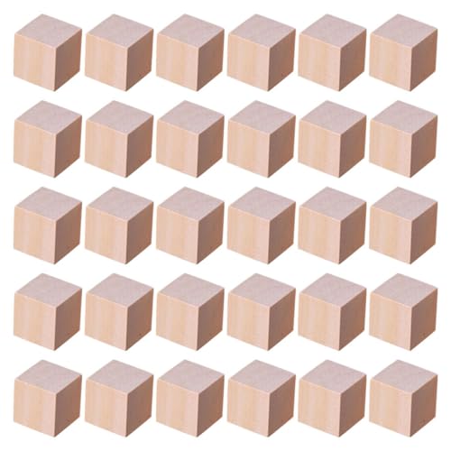 EPIGEIST 50 Stück Holzwürfel Basteln zur Babyparty unfertige Blöcke DIY Holzblöcke Unbehandelte Holzklötze Quadratischer Holzsockel Materialien für Architekturmodelle Khaki von EPIGEIST