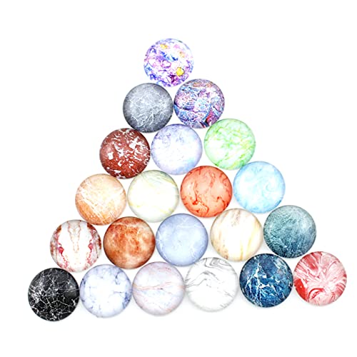 EPIGEIST 50 Stück Marmorkristallpflaster Marmorperlen farbig Schmuck Edelsteine Glasfleck glas aufkleber runder Aufkleber Bastelzubehör selber machen von EPIGEIST
