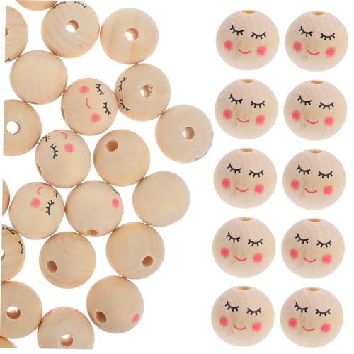 EPIGEIST 50 Stück Runde Holzperlen mit Lachendem Gesicht Glatte Oberfläche DIY Schmuckherstellung Bastelperlen für Armbänder und Schlüsselanhänger Sichere Holzkugeln zum Auffädeln EPIGEIST 50 Stück Runde Holzperlen mit Lachendem Gesicht Glatte Oberfläche DIY Schmuckherstellung Bastelperlen für Armbänder und Schlüsselanhänger Sichere Holzkugeln zum Auffädeln von EPIGEIST
