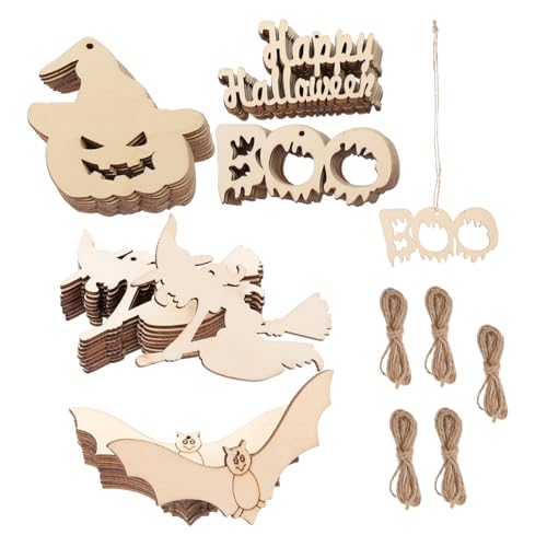 EPIGEIST 50 Stück Teiliges Halloween Holzscheiben Dekorationsset mit DIY Anhängern Leichte Hängende Halloween Deko für Party Fenster Tür und Baum für Basteln und Festliche Stimmung EPIGEIST 50 Stück Teiliges Halloween Holzscheiben Dekorationsset mit DIY Anhängern Leichte Hängende Halloween Deko für Party Fenster Tür und Baum für Basteln und Festliche Stimmung von EPIGEIST