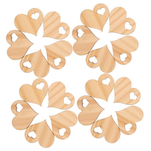 EPIGEIST 50 Stück Teiliges Holzherz Herzform Holzscheiben zum Basteln DIY Holzornamente für Hochzeit Valentinstag Tischdeko Handgefertigte Holzherzen Deko Zubehör von EPIGEIST