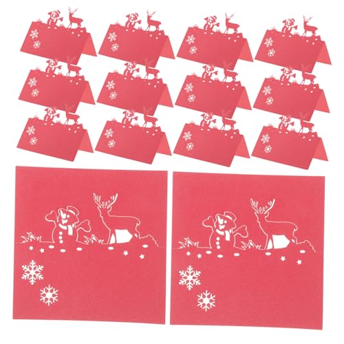 EPIGEIST 50 Stück Tischkarten Weihnachtsmotiv mit Schneemann Rentier Papier Sitzplatzkarten für Weihnachtsfeier Praktische Beschreibbar Vielseitig Einsetzbar als Namensschilder für von EPIGEIST